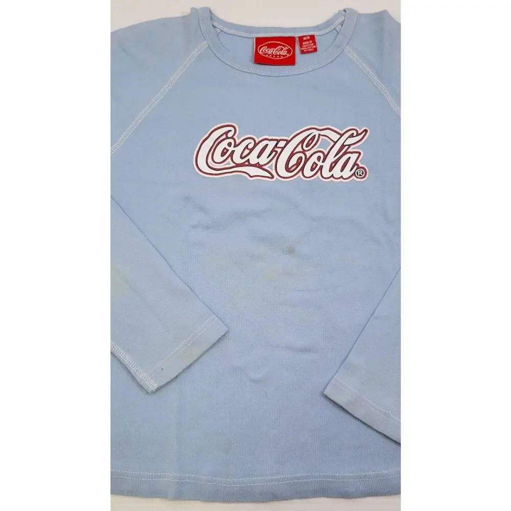 L3) 2 Children Coca Cola Brand Cotton Sweatshirts Medium